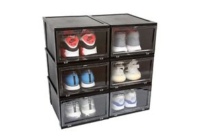 Skobox sort - Elegant og praktisk skoboks der kan stables - FLOT kvalitet - KUN 2 STK TILBAGE